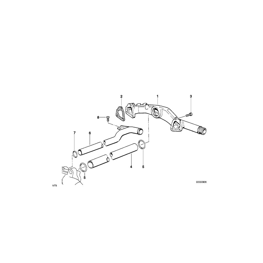 Genuine BMW 11511736502 E38 E31 Pipe (Inc. L7, 750iLP & 750i) | ML Performance US Car Parts