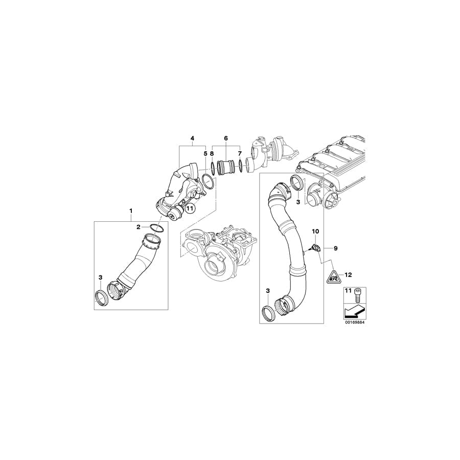 Genuine BMW 11617797698 E60 E61 Charge Air Line (Inc. 535d) | ML Performance UK Car Parts
