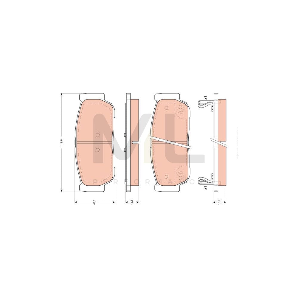 TRW Gdb3413 Brake Pad Set With Acoustic Wear Warning | ML Performance Car Parts