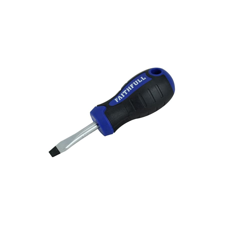 Faithfull FAISDFS Soft Grip Stubby Screwdriver Flared Slotted Tip 6.5 x 38mm