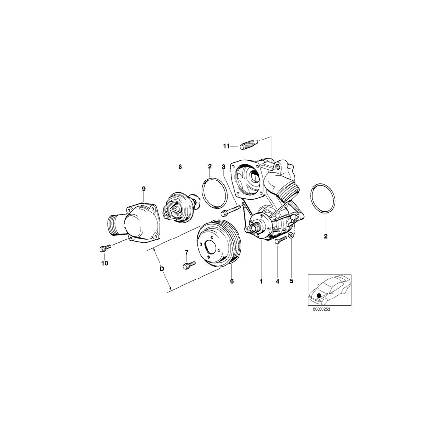 Genuine BMW 11511731905 E32 E31 Pulley D=97mm (Inc. 850CSi, 750i & 750iLS) | ML Performance US Car Parts