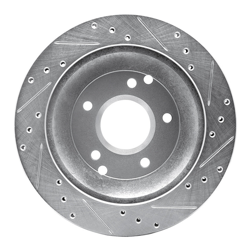 R1 Concepts R1 88-96 Chevrolet Corvette Rear Left Drilled & Slotted Silver Brake Rotor