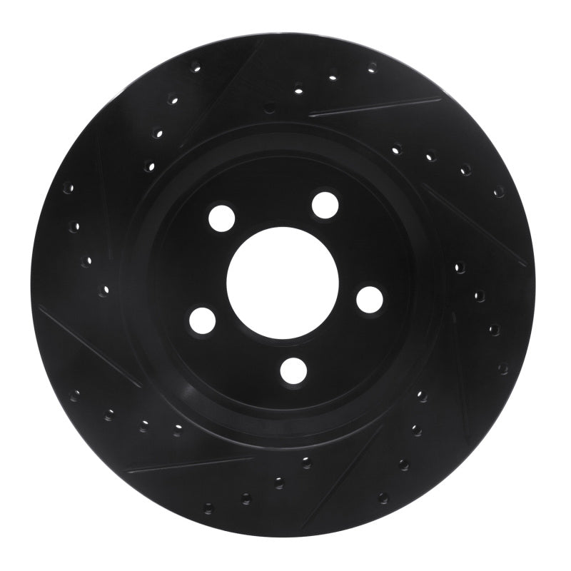 R1 Concepts R1 07-12 Dodge Nitro Front Right Drilled & Slotted Black Brake Rotor