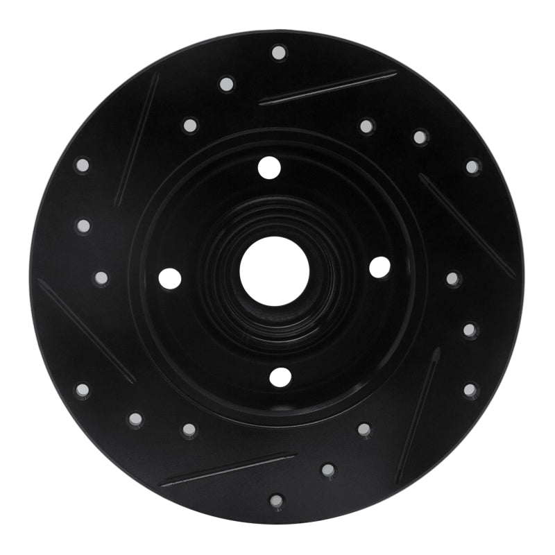 R1 Concepts R1 85-02 Volkswagen Golf Rear Right Drilled & Slotted Black Brake Rotor