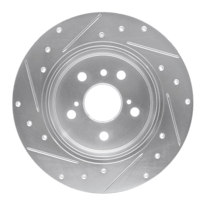 R1 Concepts R1 00-04 Toyota Avalon Rear Right Drilled & Slotted Silver Brake Rotor