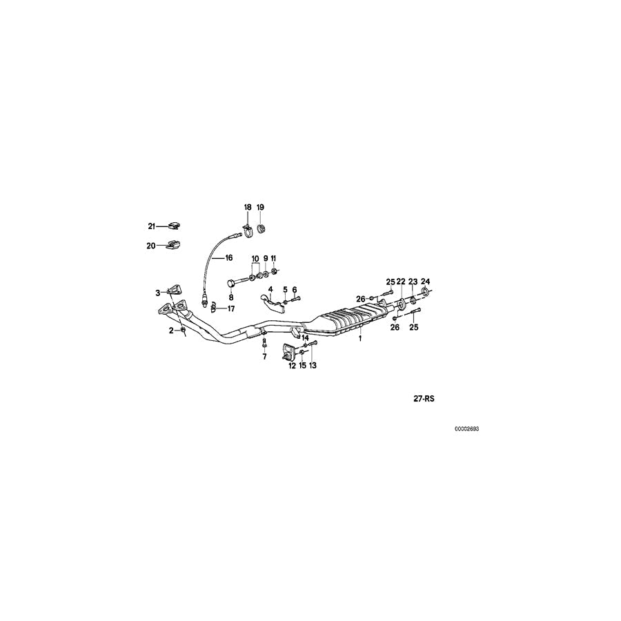 Genuine BMW 11761716748 E30 Rp-Exhaust Pipe Catalytic Converter (Inc. 325ix) | ML Performance US Car Parts
