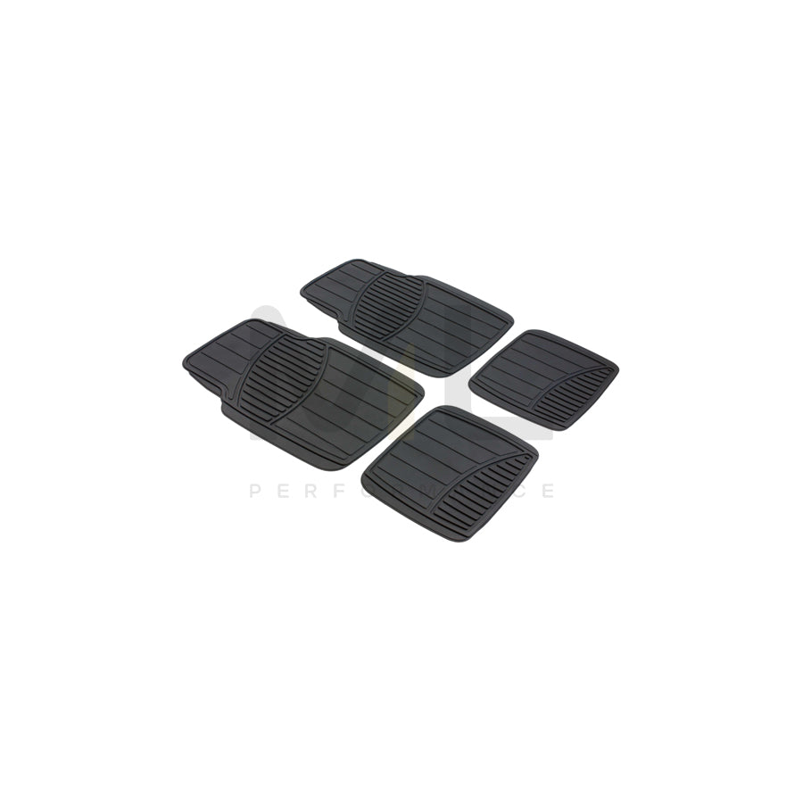 WALSER Universal fit, Straightline 28002 Floor mat set PVC, Front and Rear, Quantity: 4, Black