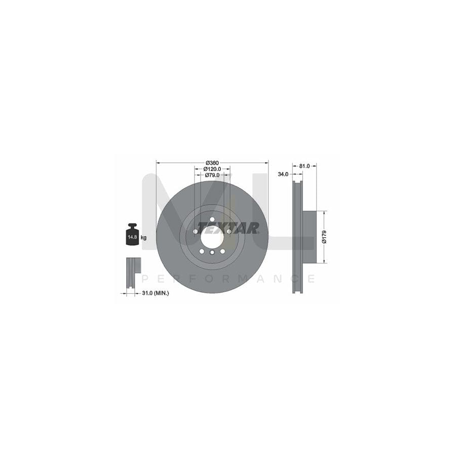 TEXTAR PRO+ 92233905 Brake Disc for LAND ROVER Range Rover III (L322) Internally Vented, Coated, High-carbon, without wheel hub, without wheel studs | ML Performance Car Parts