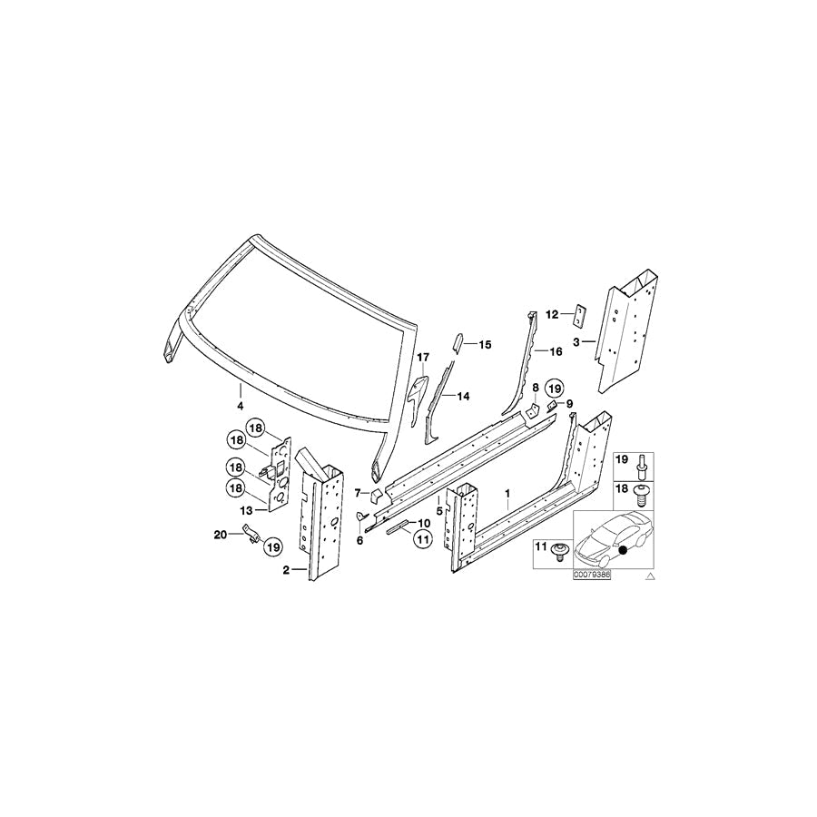 Genuine BMW 41217006245 E52 Seal Flange, Column A Left (Inc. ALPINA V8 & Z8) | ML Performance US Car Parts