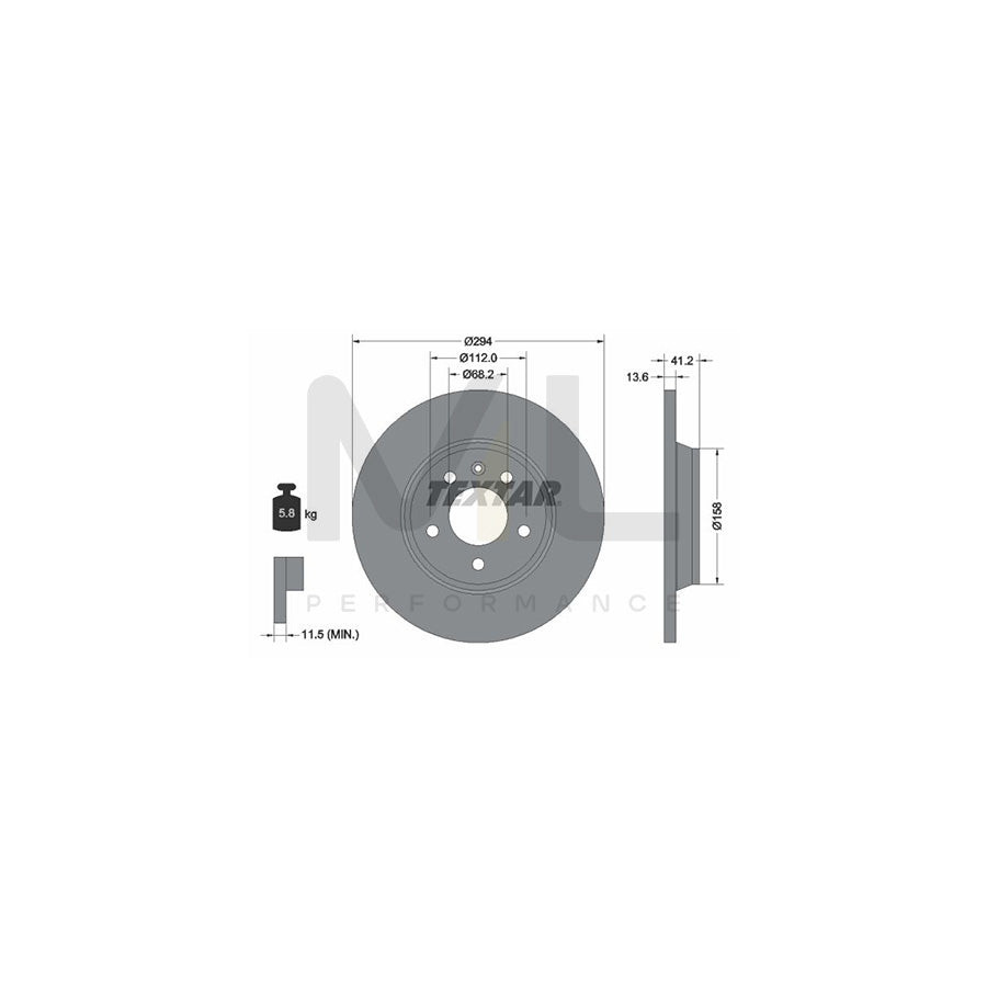 TEXTAR PRO 92098103 Brake Disc Solid, Coated, without wheel hub, without wheel studs | ML Performance Car Parts