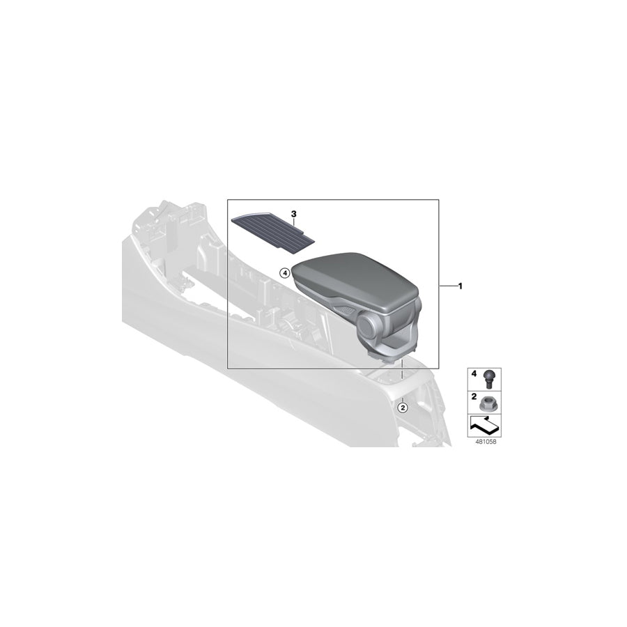 Genuine BMW 51169392384 F48 Center Armrest For Carsharing CANBERRABEIGE (Inc. X1 25dX, X1 28iX & X1 18d) | ML Performance US Car Parts