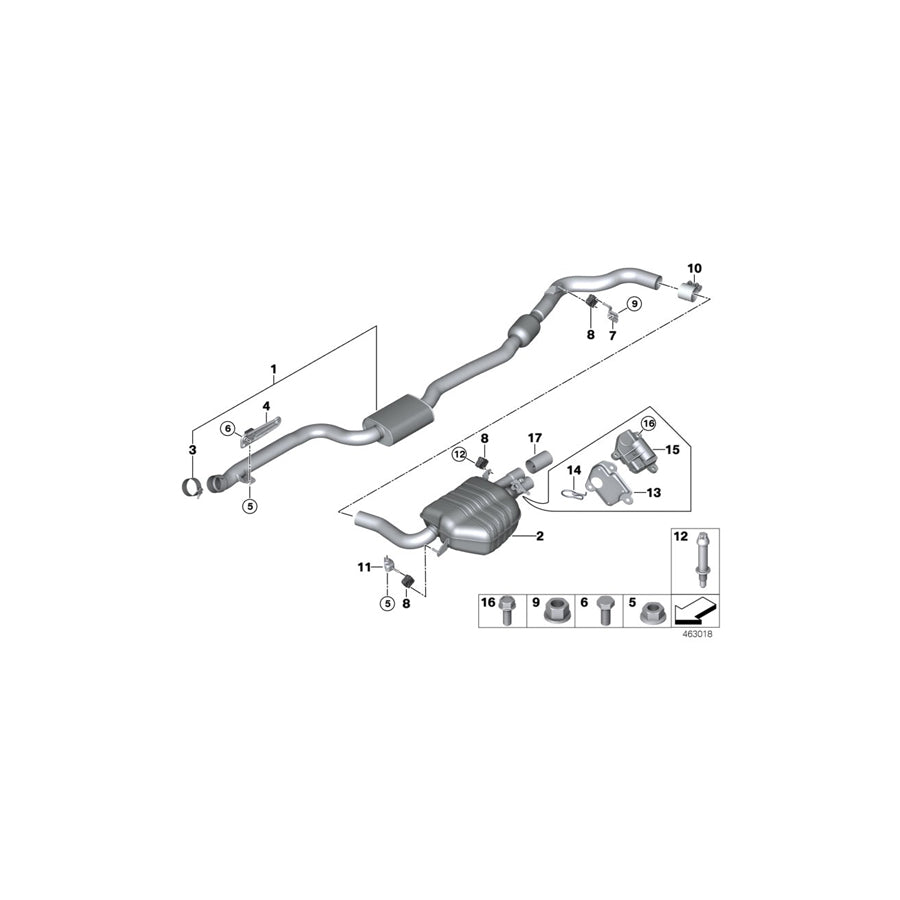 Genuine BMW 18308643656 F30 Rear Silencer Bracket, Front (Inc. 330e) | ML Performance US Car Parts