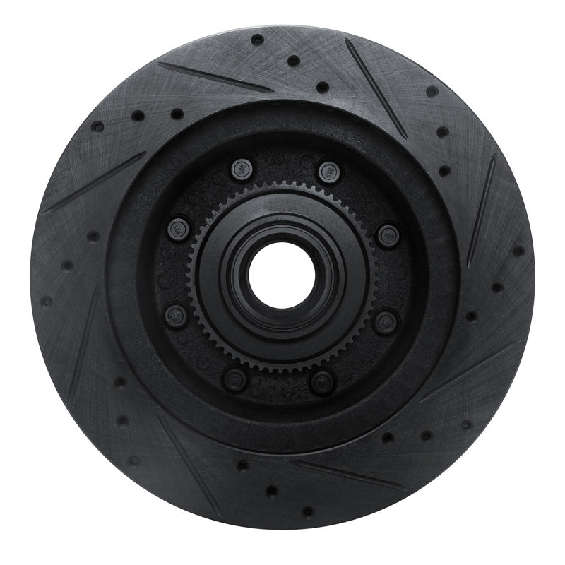 R1 Concepts R1 95-07 Ford E-350 Econoline Club Wagon Front Left Drilled & Slotted Black Brake Rotor