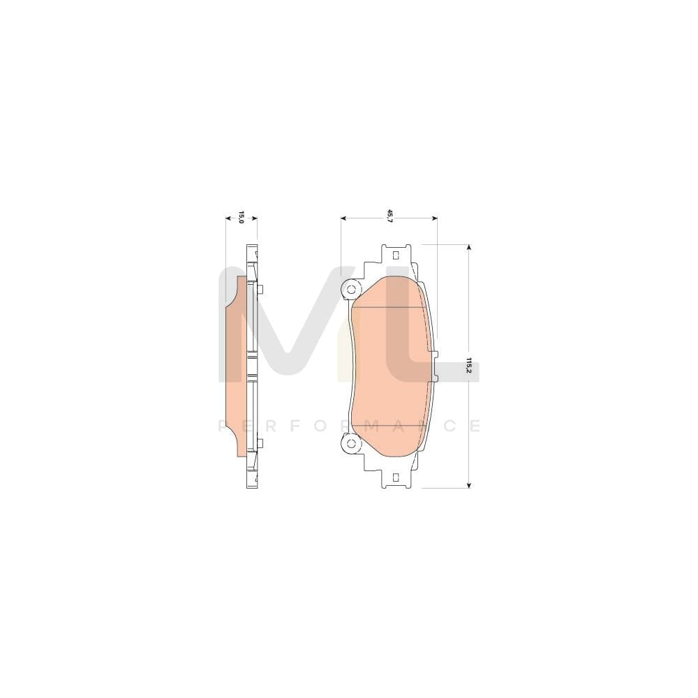 TRW Gdb3497 Brake Pad Set Not Prepared For Wear Indicator | ML Performance Car Parts