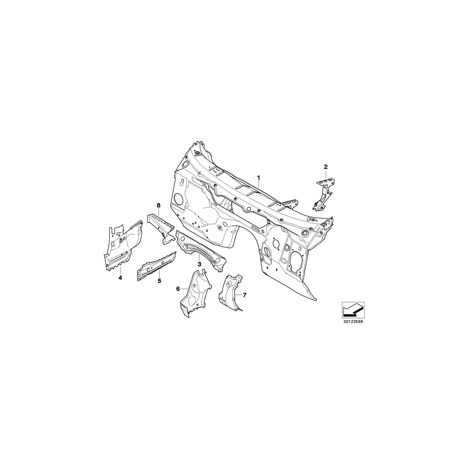 Genuine BMW 41113403488 E83 E83 Reinforcement, Bulkhead Right (Inc. X3 3.0i, X3 2.5i & X3 2.0d) | ML Performance US Car Parts