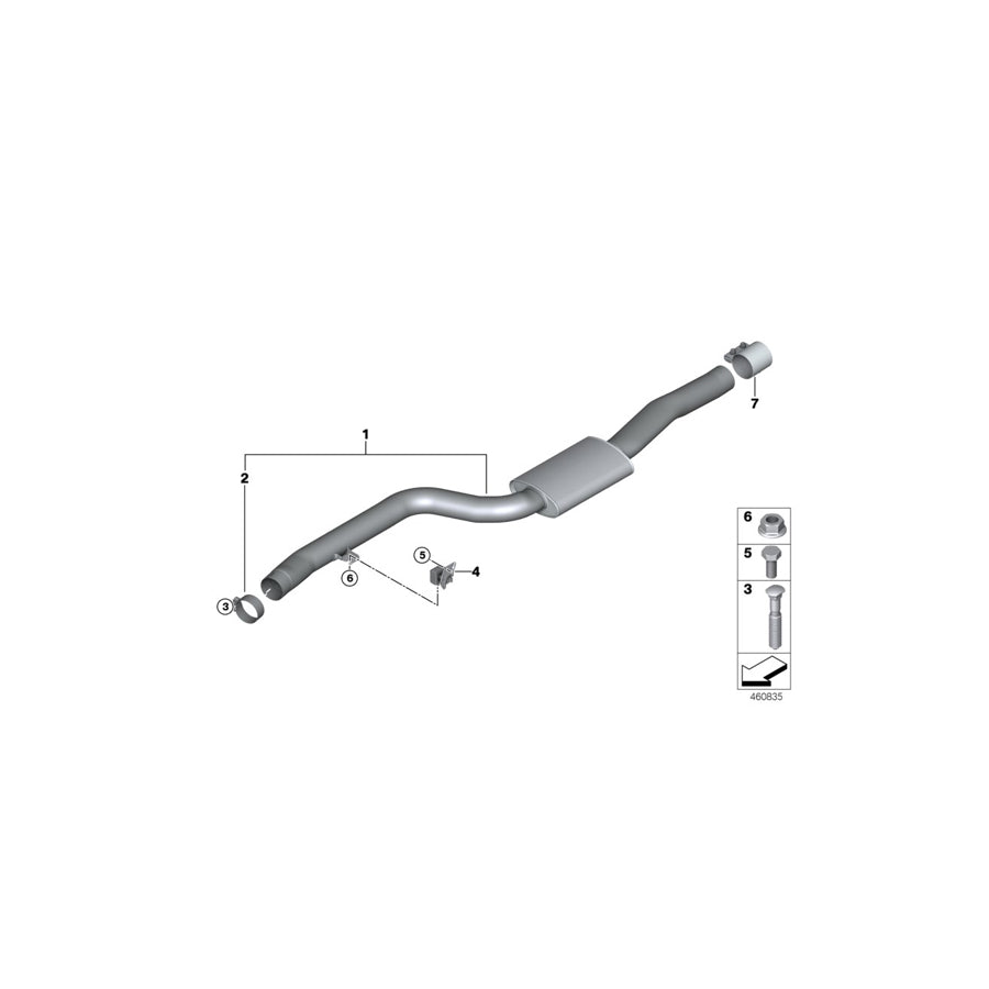 Genuine BMW 18308635872 G12 Front Muffler (Inc. 740Li, 740LiX & 740i) | ML Performance US Car Parts