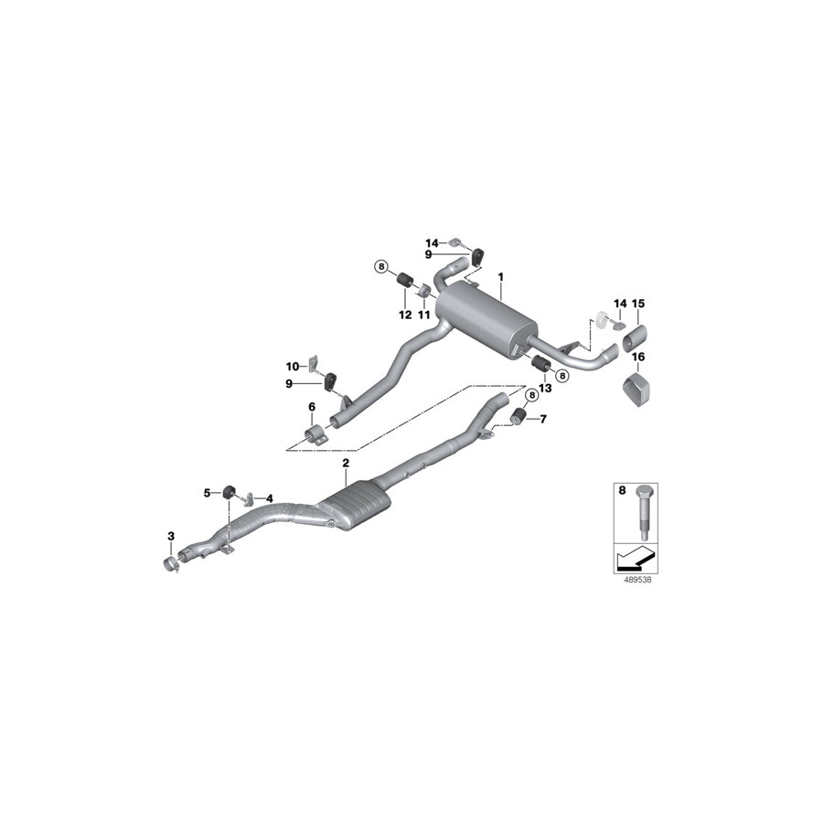 Genuine BMW 18308631955 G30 G31 G32 Tailpipe Tip, Black Chrome D=80mm (Inc. 530eX, 520i & 620d) | ML Performance US Car Parts