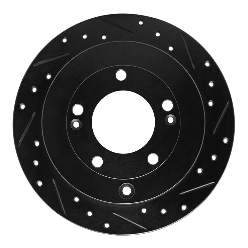 R1 Concepts R1 06-09 Hyundai Azera Rear Right Drilled & Slotted Black Brake Rotor