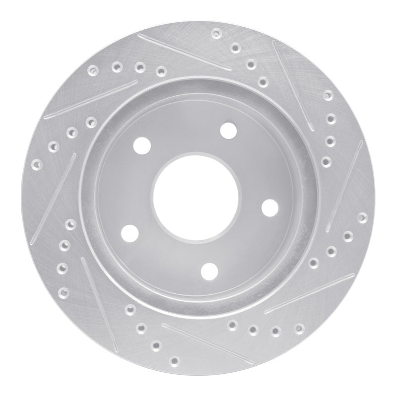 R1 Concepts R1 00-02 Dodge Ram 1500 Pickup Front Left Drilled & Slotted Silver Brake Rotor