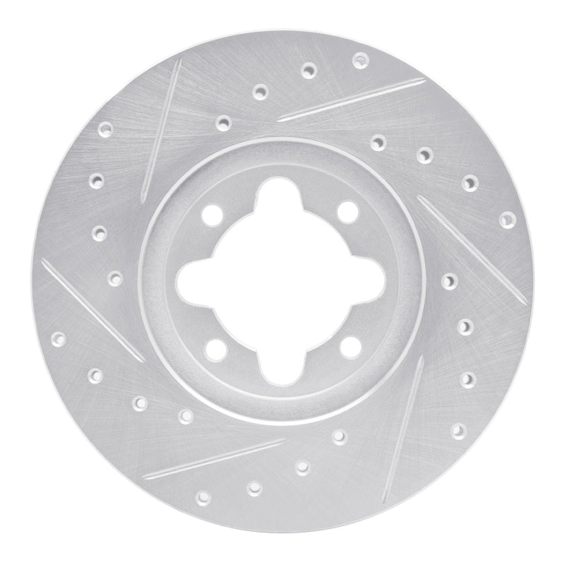 R1 Concepts R1 82-85 Toyota Celica Front Right Drilled & Slotted Silver Brake Rotor