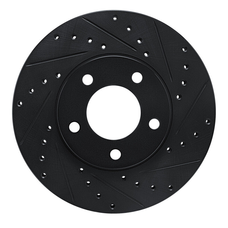 R1 Concepts R1 91-96 Chrysler Town & Country Front Right Drilled & Slotted Black Brake Rotor
