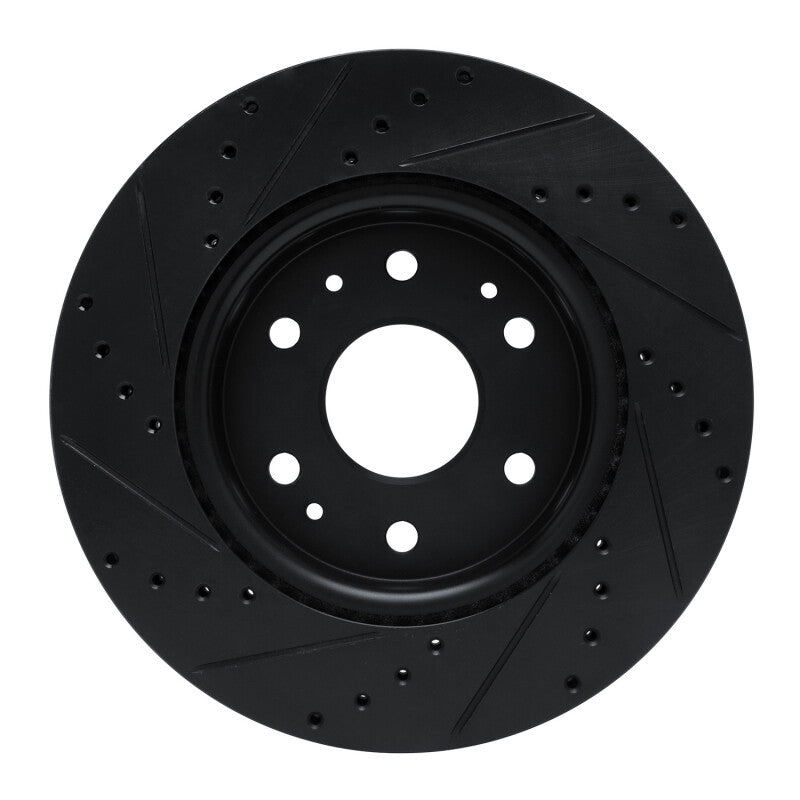 R1 Concepts R1 23-25 Chevrolet Colorado Front Right Drilled & Slotted Black Brake Rotor