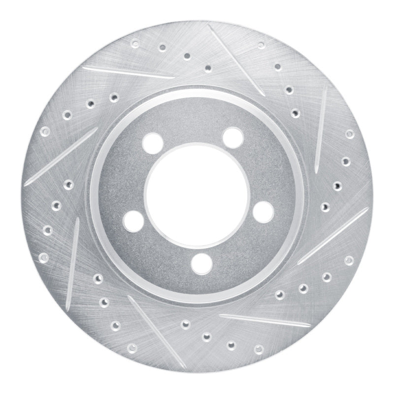 R1 Concepts R1 65-66 Ford Country Squire Front Right Drilled & Slotted Silver Brake Rotor