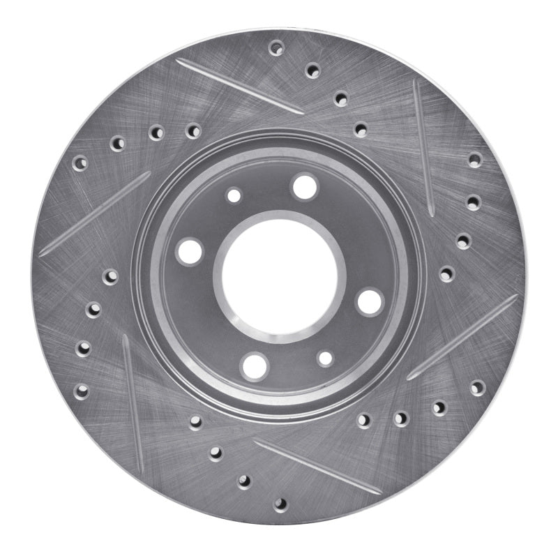 R1 Concepts R1 12-25 Dodge Attitude (Mexico) Front Left Drilled & Slotted Silver Brake Rotor