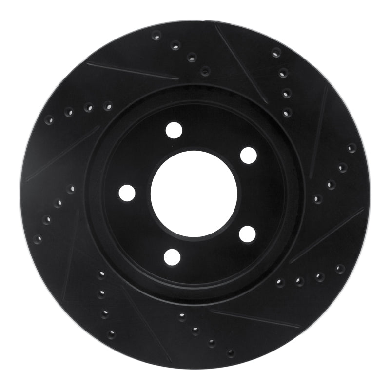 R1 Concepts R1 04-08 Chrysler Pacifica Front Left Drilled & Slotted Black Brake Rotor