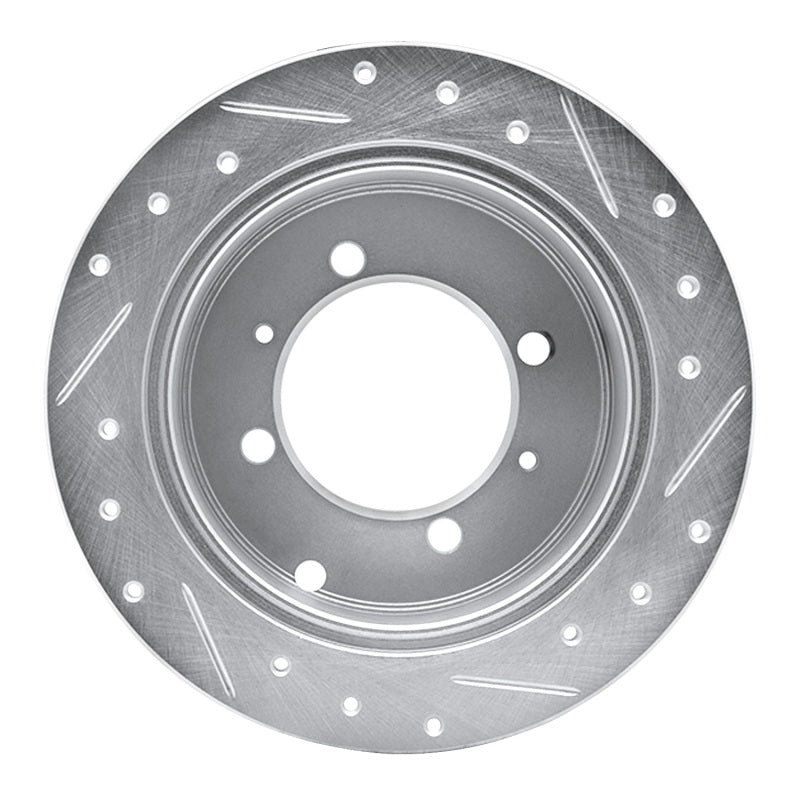 R1 Concepts R1 92-04 Dodge COLT Rear Left Drilled & Slotted Silver Brake Rotor