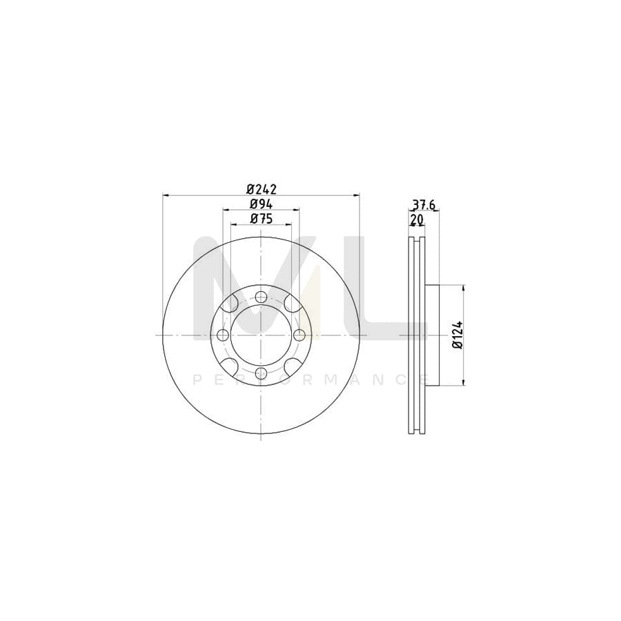 TEXTAR 92061800 Brake Disc for MAZDA 626 Internally Vented, without wheel hub, without wheel studs | ML Performance Car Parts