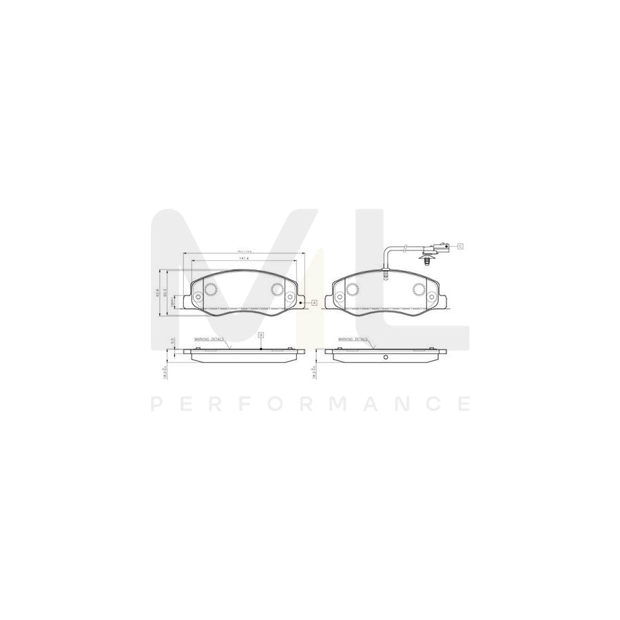 Bosch 0986Tb3132 Brake Pad Set Excl. Wear Warning Contact | ML Performance Car Parts