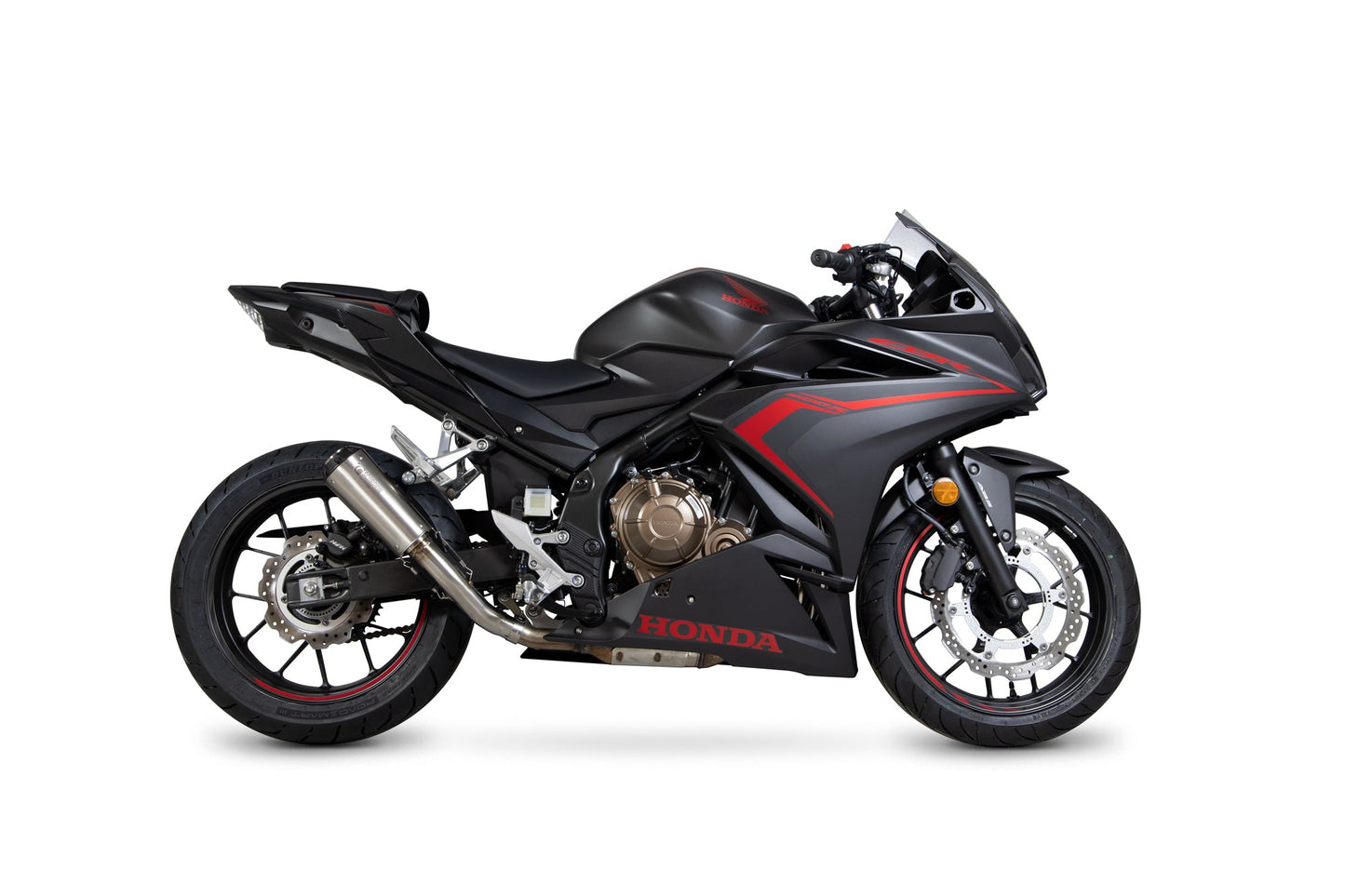 Scorpion PHA186SEO Honda CBR500 R Red Power Slip-On - Brushed Stainless Steel Sleeve | ML Performance US US