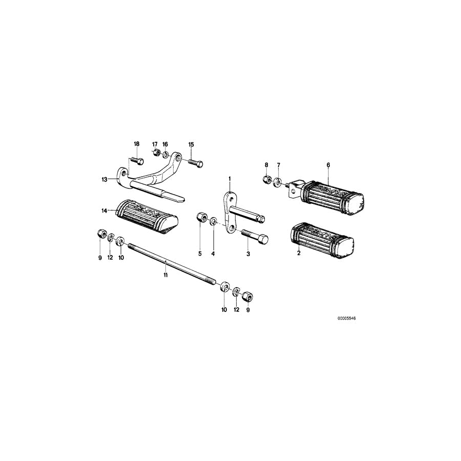 Genuine BMW 46711236309 Footrest, Right (Inc. R45/N, R45 & R65) | ML Performance US Car Parts