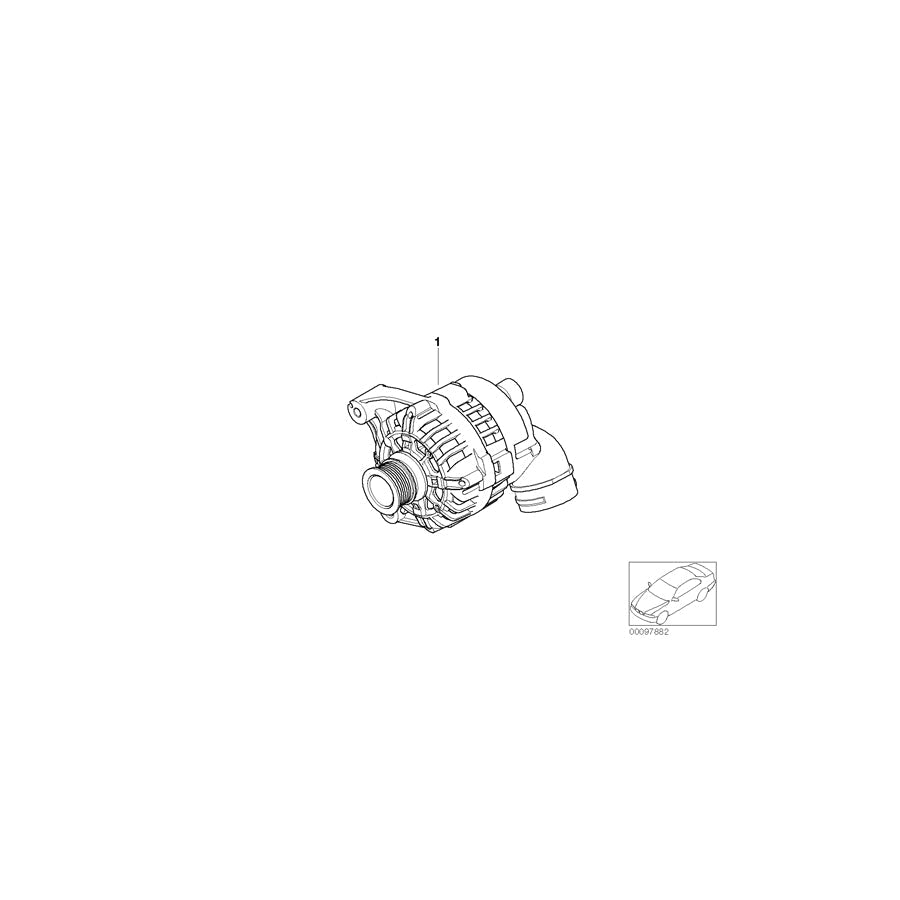 Genuine BMW 12317541696 E66 E83 E46 Exch. Compact Alternator 155A (Inc. 730i, 520i & X3 3.0i) | ML Performance US Car Parts
