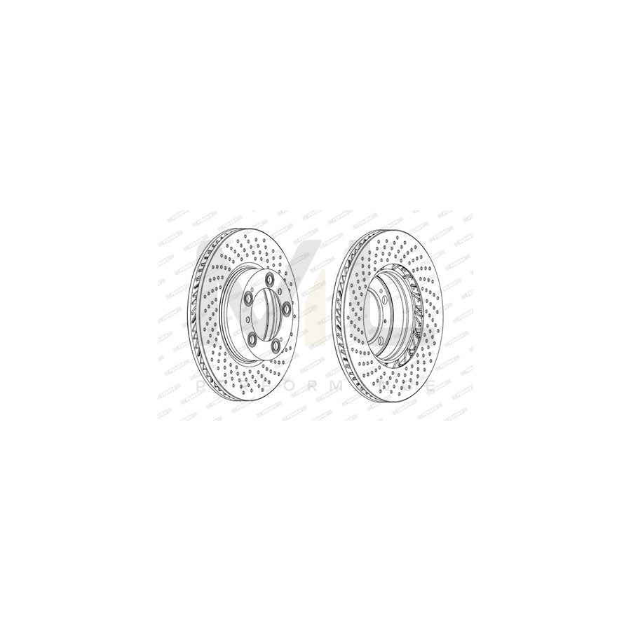 FERODO DDF2020RC-1 Brake Disc PREMIER, Vented, Coated, with bolts/screws | ML Performance Car Parts