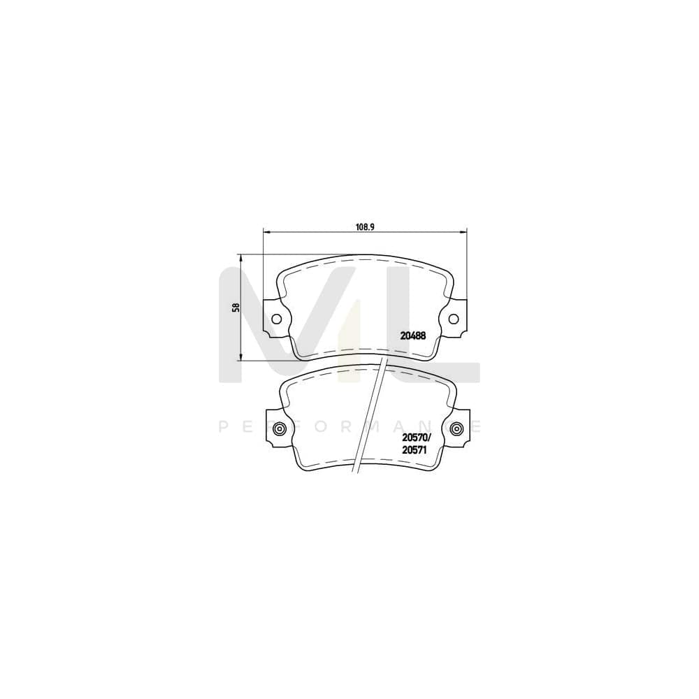 Brembo P 68 007 Brake Pad Set With Acoustic Wear Warning | ML Performance Car Parts