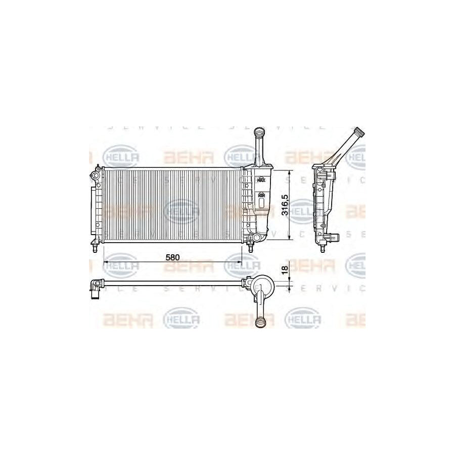 Hella 8MK 376 754-381 Engine Radiator