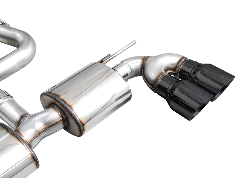 AWE Tuning MK8 Volkswagen Golf R 3in Touring Edition Quad Exhaust - Diamond Black Tips