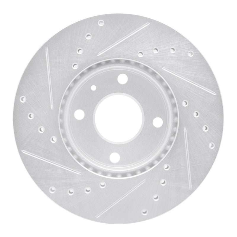 R1 Concepts R1 16-22 Chevrolet SPARK (USA/Canada) Front Right Drilled & Slotted Silver Brake Rotor