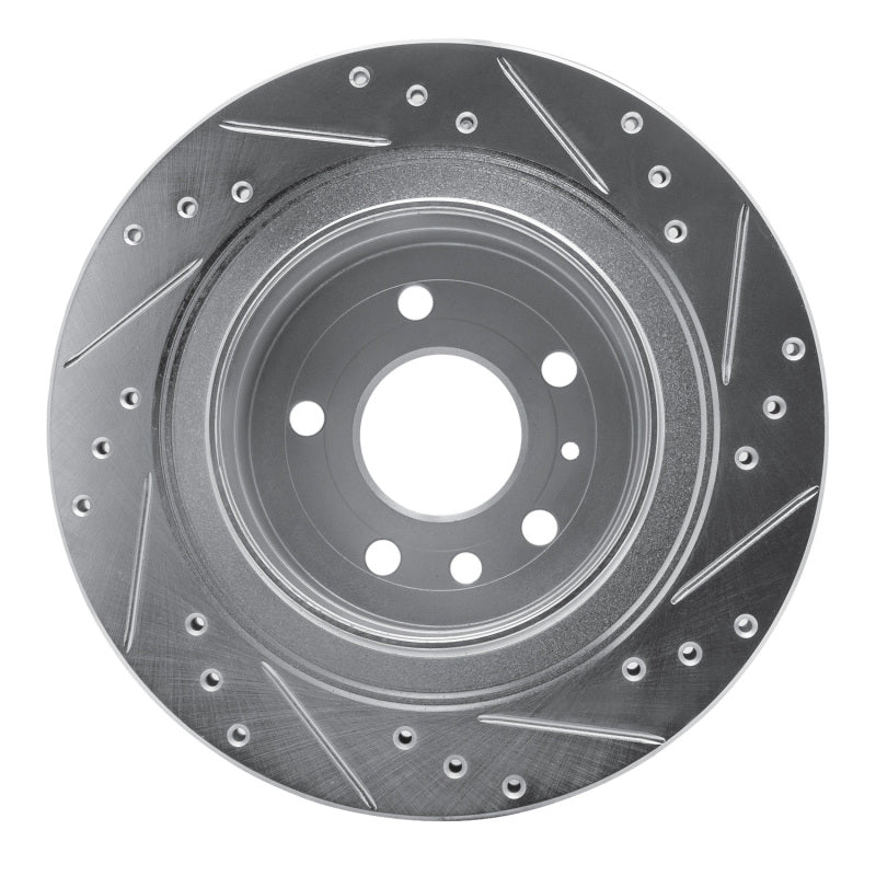 R1 Concepts R1 2002-2010 Saab 9-5 Rear Left Drilled & Slotted Silver Brake Rotor