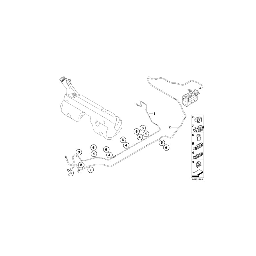 Genuine BMW 16127166718 E85 E86 Fuel Feed Line (Inc. Z4 M3.2) | ML Performance US Car Parts