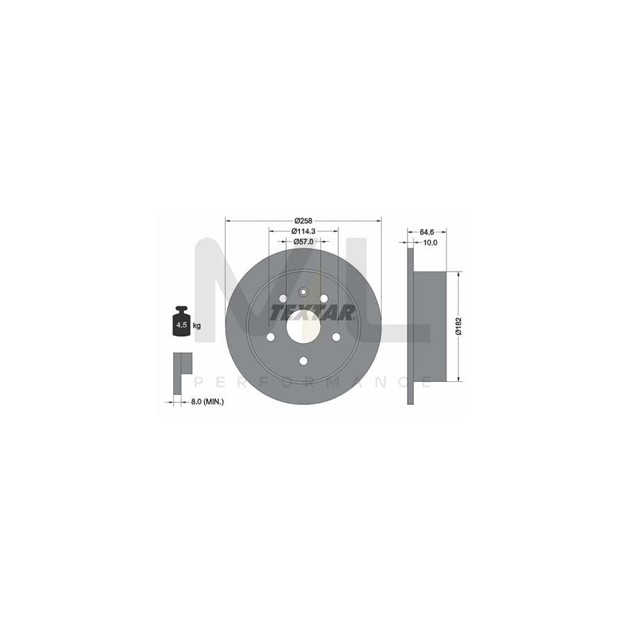TEXTAR 92128900 Brake Disc for DAEWOO Leganza Solid, without wheel hub, without wheel studs | ML Performance Car Parts