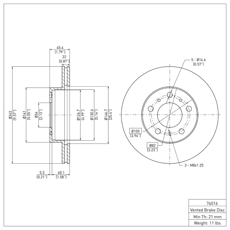 DFC 83-86 Toyota Camry Front Brake Rotor
