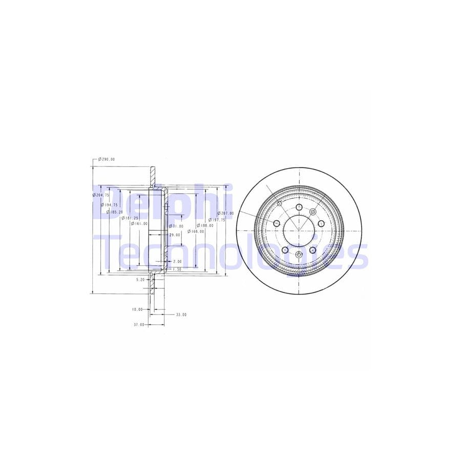 Delphi Bg2573 Brake Disc For Peugeot 605 Saloon