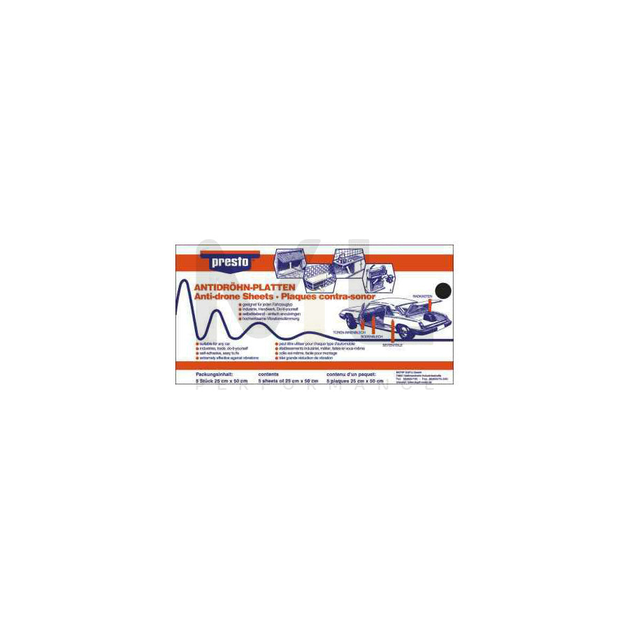 PRESTO 608012 Sound deadening mat 50х25 cm