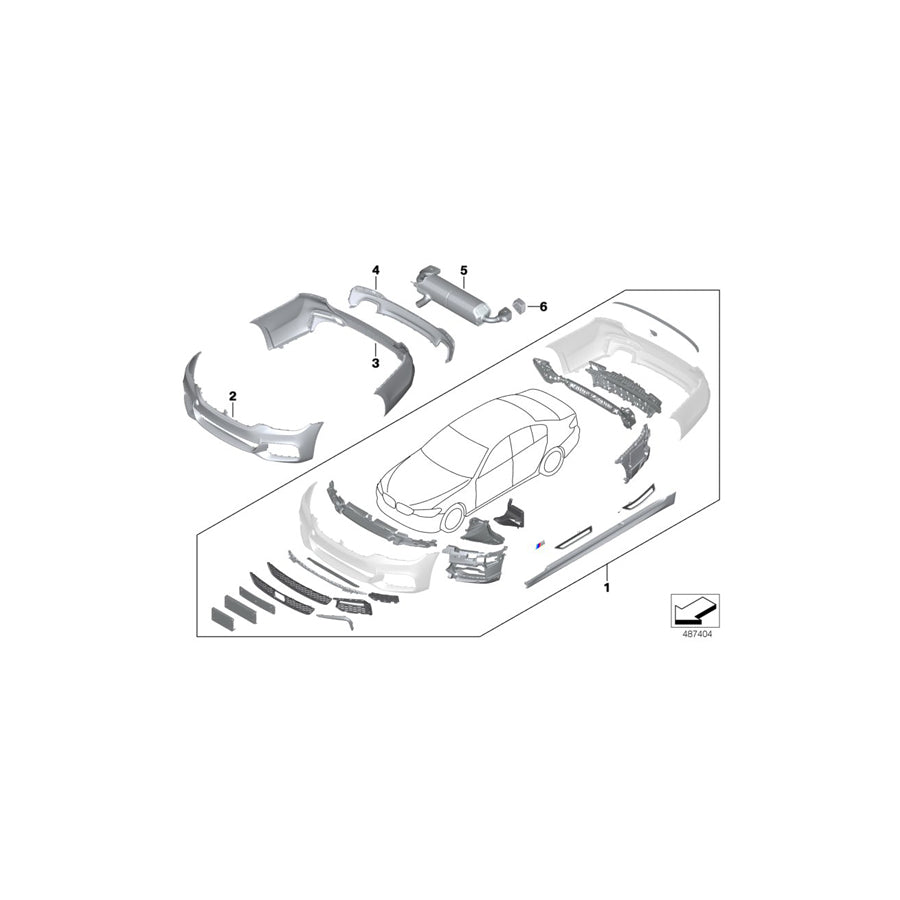 Genuine BMW 18308658508 G30 Rear Muffler With Exhaust Flap (Inc. 530e & 530eX) | ML Performance US Car Parts
