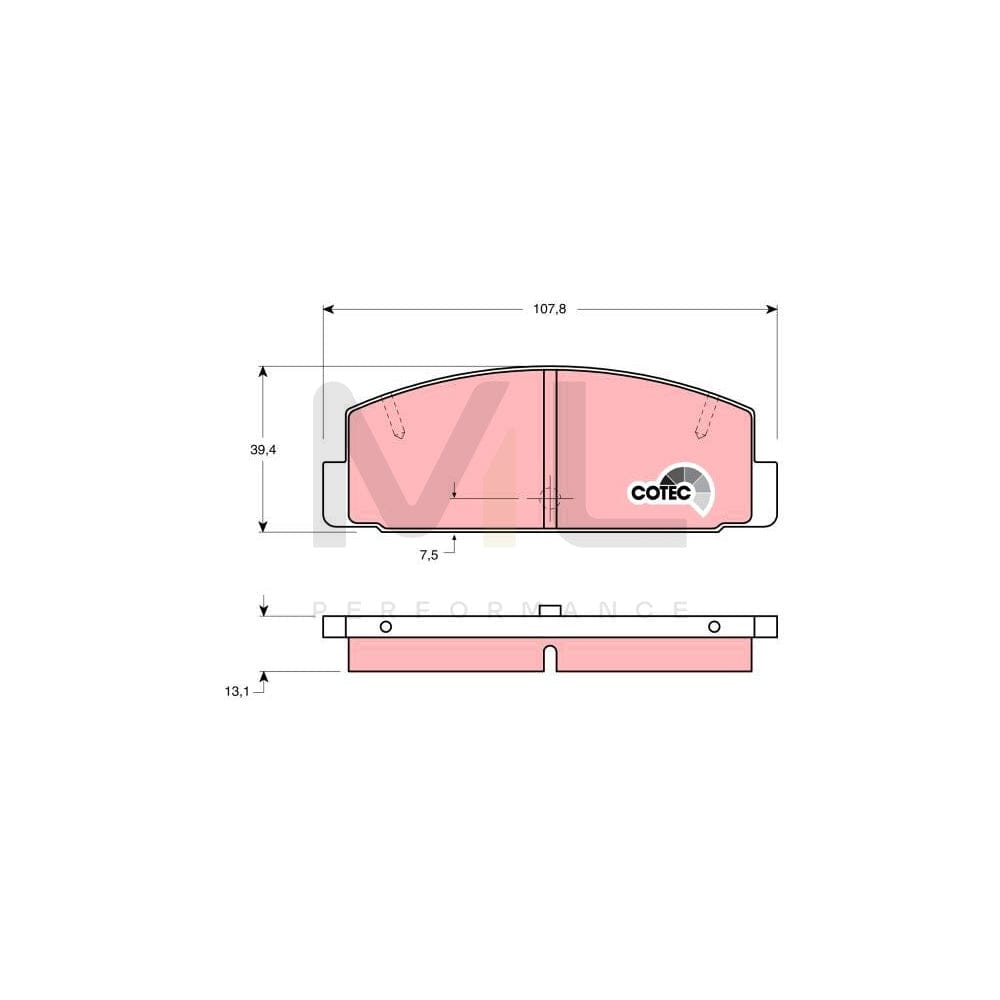 TRW Cotec Gdb1027 Brake Pad Set Not Prepared For Wear Indicator | ML Performance Car Parts