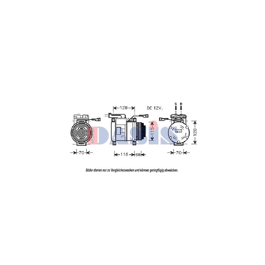 AKS Dasis 851396N Compressor, Air Conditioning for Iveco Daily