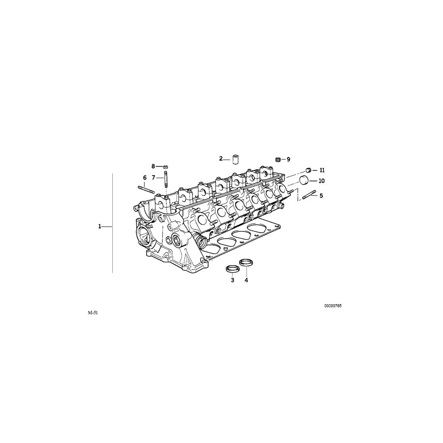 Genuine BMW 11122246178 E36 E34 E39 Cylinder Head (Inc. 325td, 725tds & 525td) | ML Performance US Car Parts